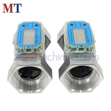 2pcs 2“Turbine Digital Diesel Water Fuel Flow Meter Oval Gear Flow Gauge Meter