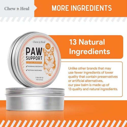 Dog Paw Balm - Soothing Paw Protector with Shea Butter, Coconut Oil, Jojoba O... - Picture 4 of 9