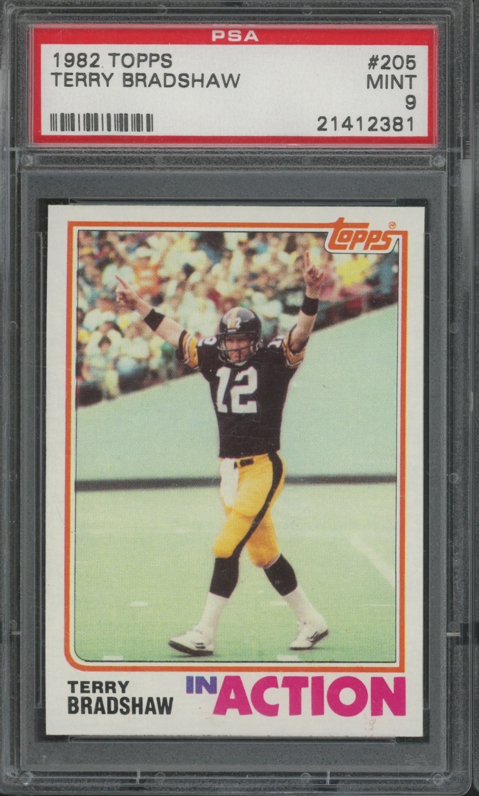 1982 Topps Football #205 Terry Bradshaw Mint PSA 9