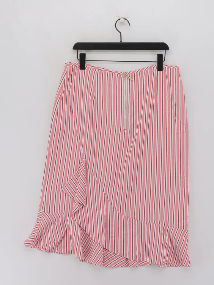 Falda midi Ted Baker para mujer Reino Unido 20 rosa viscosa con poliéster línea A Foto 2 de 4