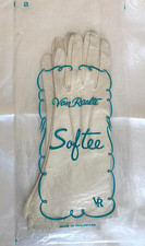 Vintage PAIR of Van Raalte SOFTEE Ivory K-F-6243 LEATHER GLOVES Made in Philipp.