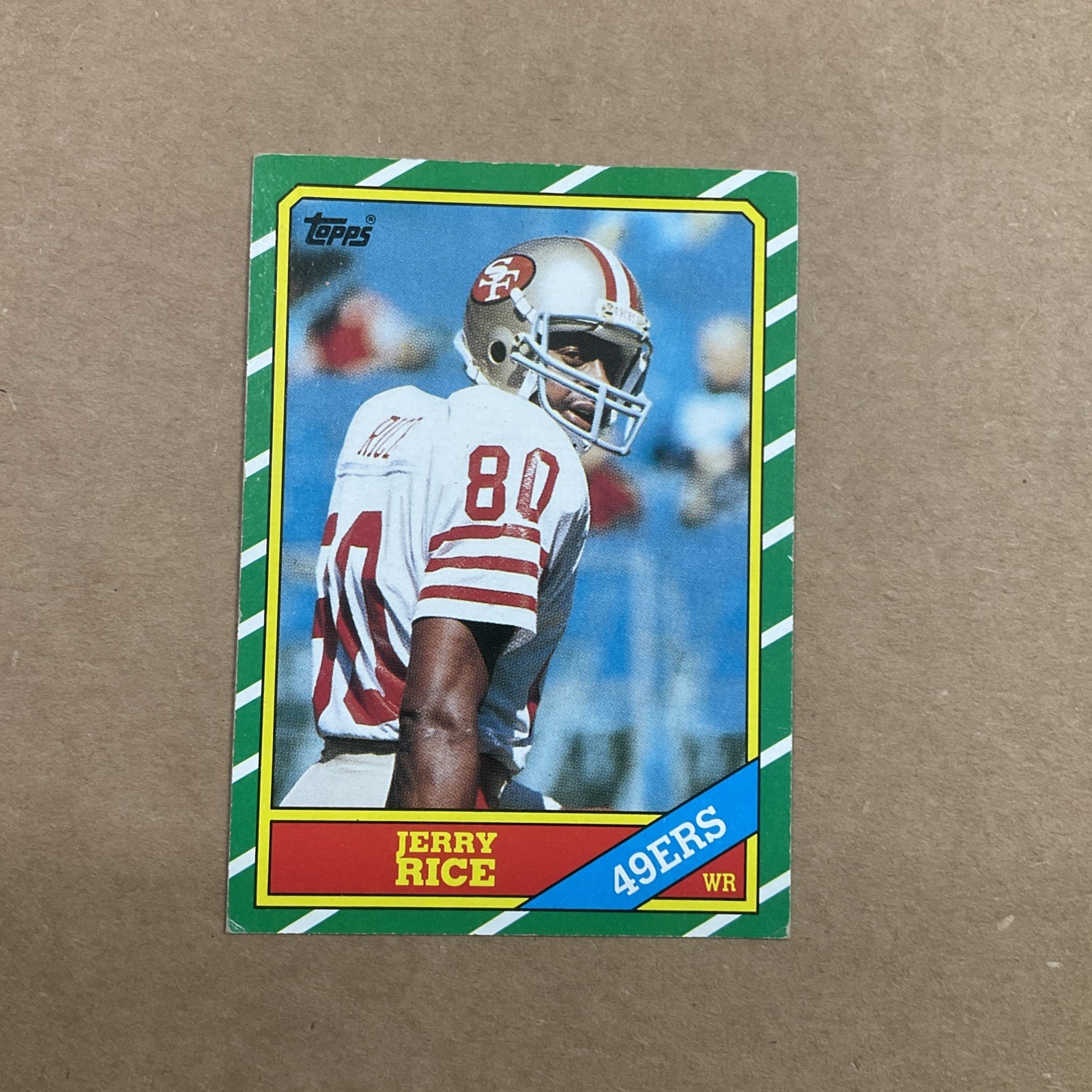 JERRY RICE 1986 TOPPS FOOTBALL ROOKIE #161 SAN FRANCISCO 49ERS RC