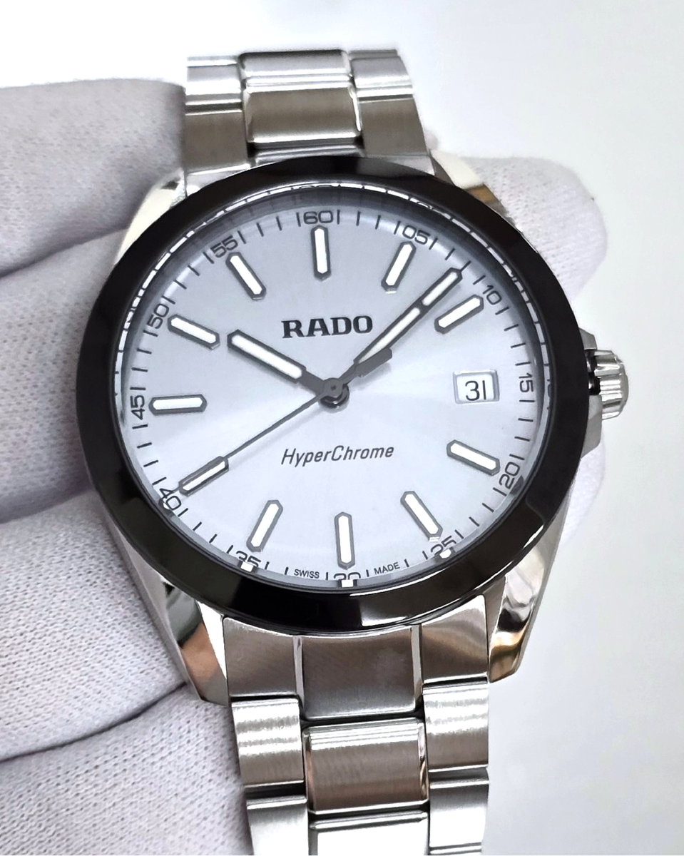 ☆Remy☆様 ロー×2 Rado HyperChrome Quartz SS 41.5mm Ice Blue Dial Men's Watch