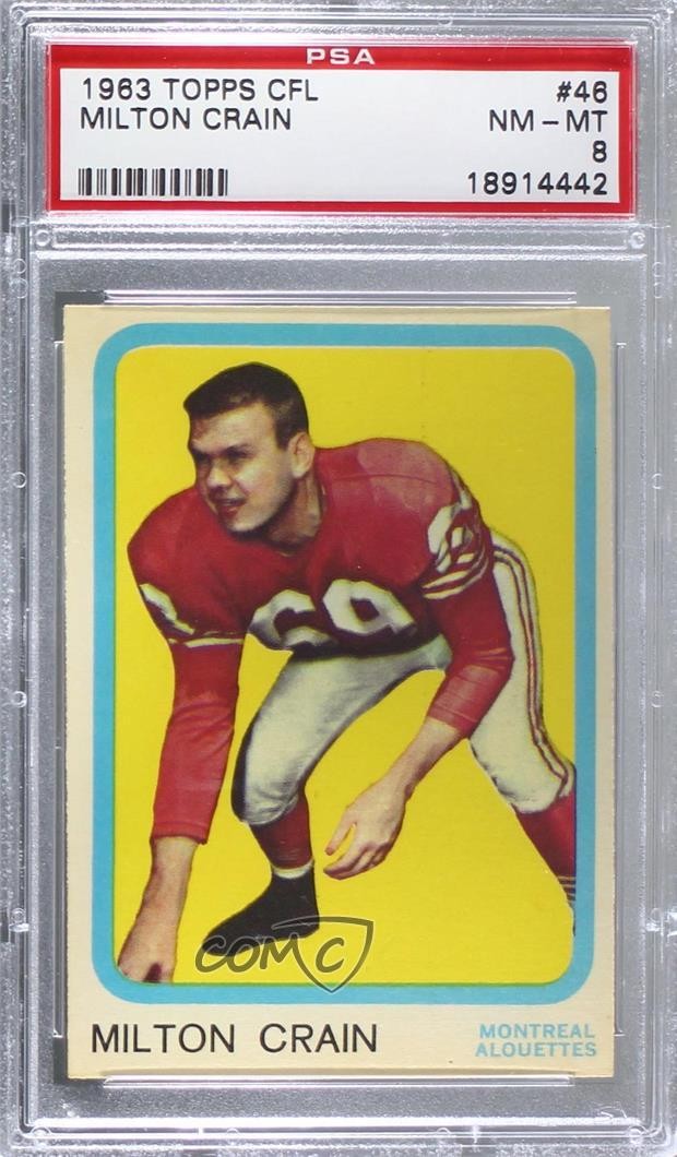 1963 Topps TOPPS CFL #46 Milton Crain front