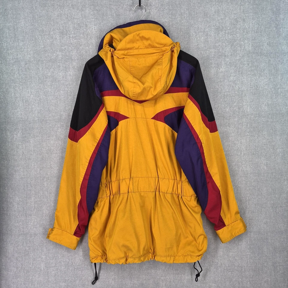Jaqueta masculina vintage North Face amarela média roxa esqui colorblock anos 90 - Imagem 2 de 4