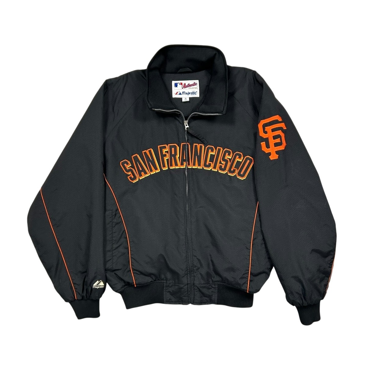 サンフランシスコ　ジャイアンツ　フルジップジャケット　Majestic MLB VTG 00s MLB SAN FRANCISCO GIANTS MAJESTIC DUGOUT JACKET BLACK SIZE