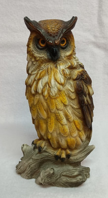 Faro Italy Vintage Eule Uhu Figur Kunststein Handbemalt Sammlerfigur ca. 15cm