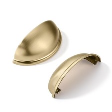 10 Pack 2-1/2 Inch Gold Drawer Pulls Brushed Brass Cabinet Cup Hardware