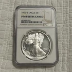 1990-S American Silver Eagle PF69 UCAM NGC Brown Label *8454