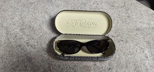 Brighton Z-Stripe Women  s Sunglasses Silver Accents Oval Frame Handmade w/Case