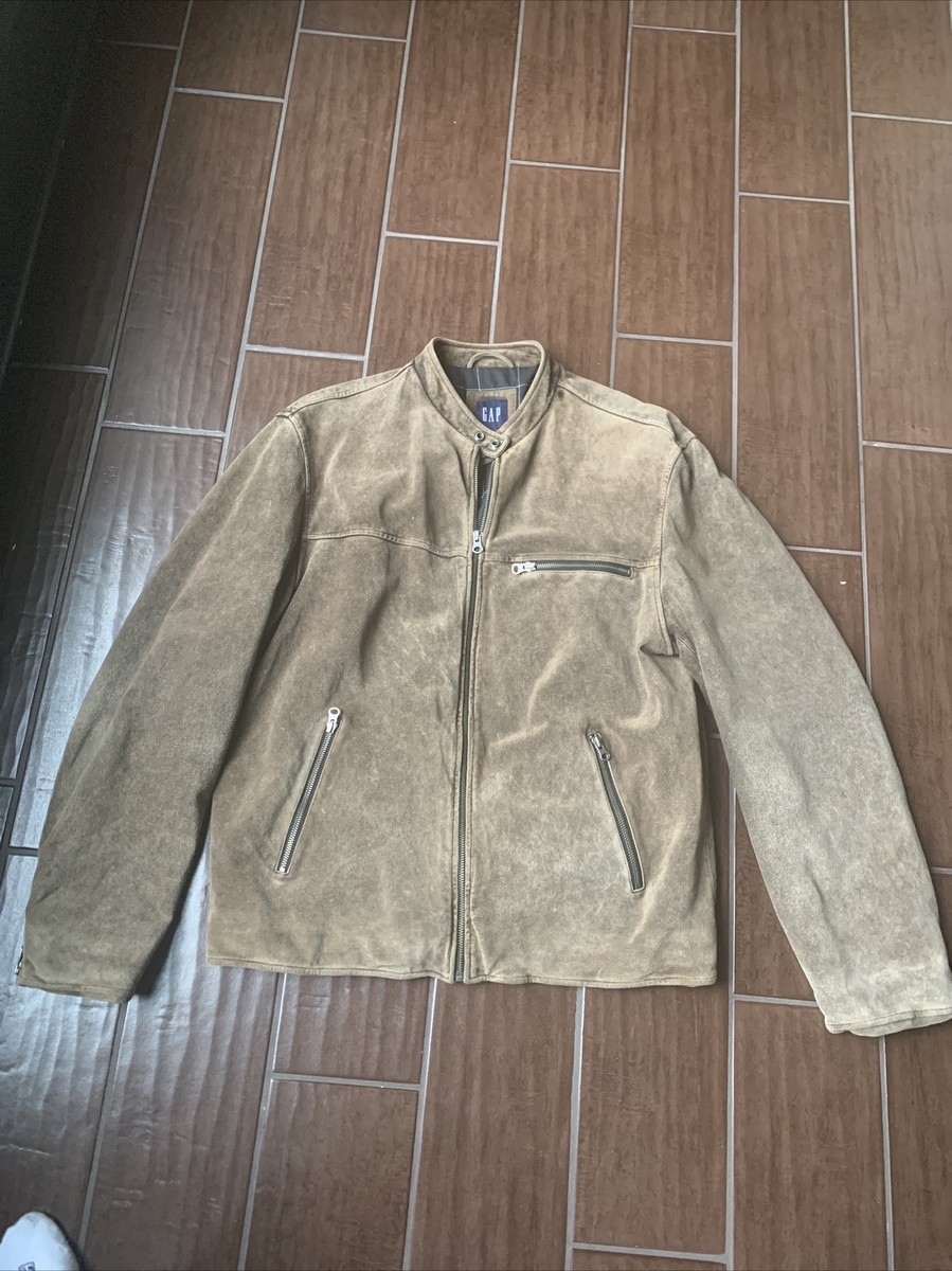 Men's Vintage GAP Cow Suede Leather Brown Jacket -Size Large Men's Vintage GAP Cow Suede Leather Brown Jacket -Size Large