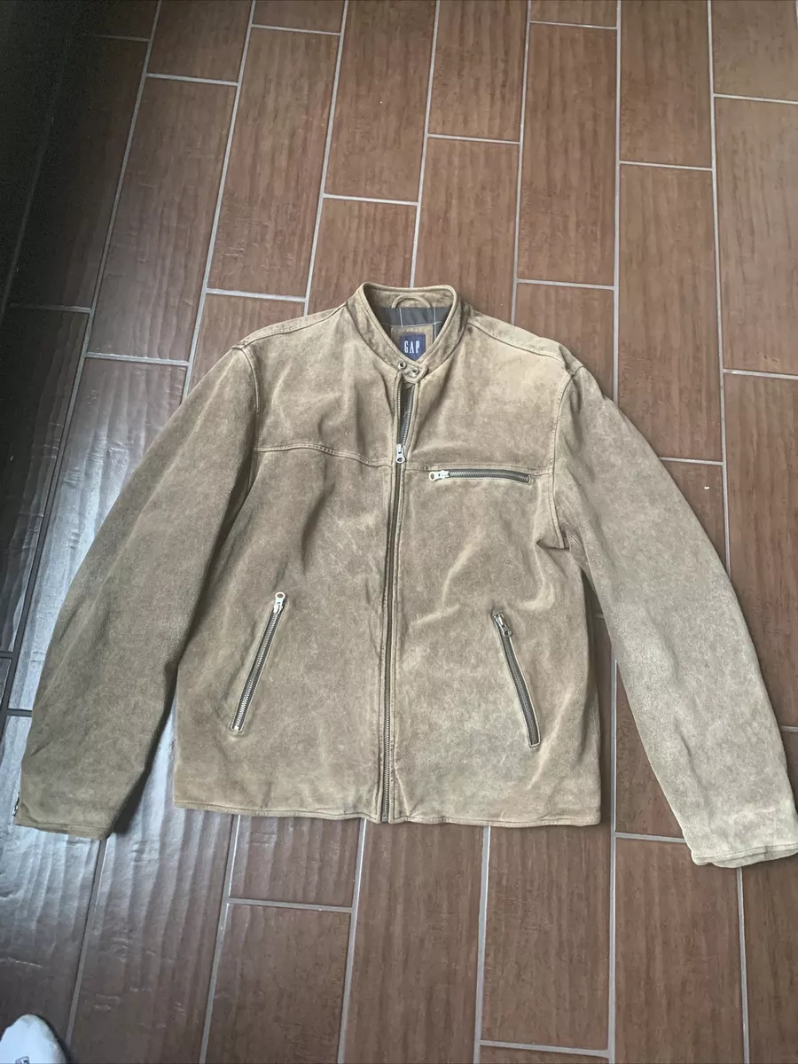 Men's Vintage GAP Cow Suede Leather Brown Jacket -Size Large