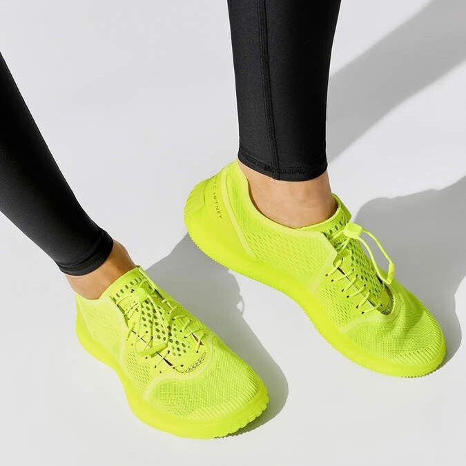 Adidas, 7, Stella McCartney Pureboost Sneakers, Neon Yellow (7 US