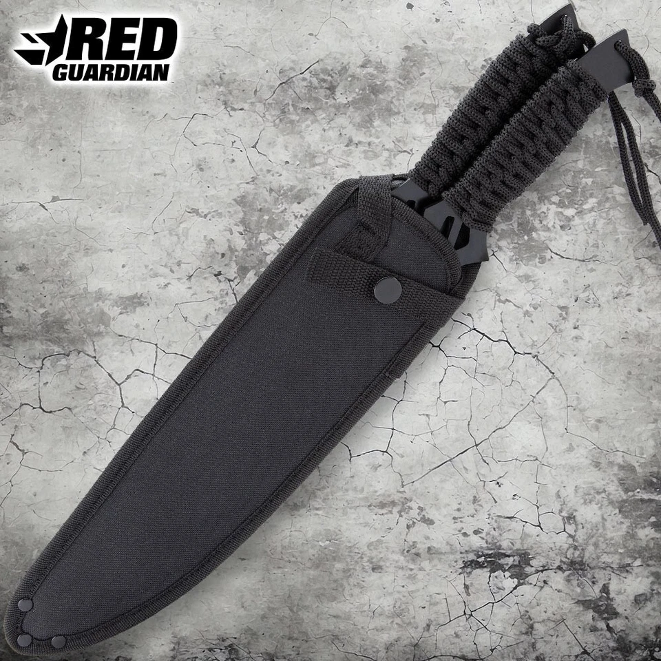 2 pc Full Tang Red Guardian Ninja Sword Machete Knife Set Tactical Hunting Sharp - Image 3 of 4