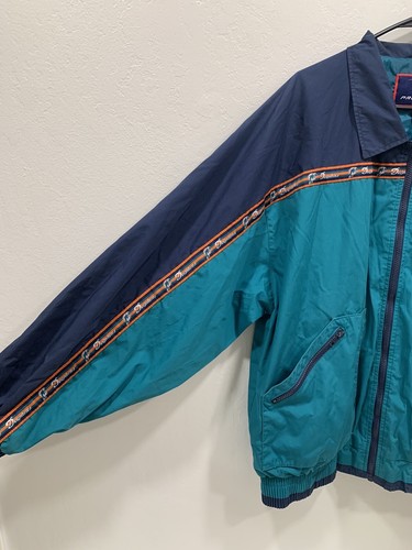 Miami Dolphins Football Windbreaker Mens Large Vintage - Picture 2 of 15