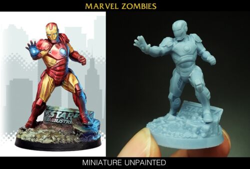 MARVEL ZOMBIES BOARD GAME AUTHENTIC Model Miniature IRON MAN Unpainted - Afbeelding 1 van 9