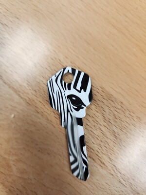 ZEBRA FACE PRINTED KWIKSET KW1/KW10 KEYBLANK - READ DETAILS BELOW