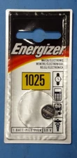 (2pcs) 1025, ENERGIZER, Coin, 10.0mm Manganese Dioxide 3 V Battery