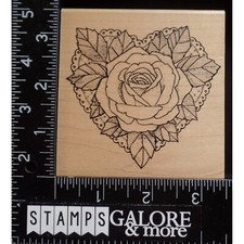 Hampton Art Rubber Stamps LACE HEART REGAL ROSE LOVE VALENTINES 2445