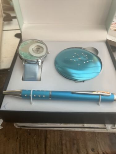 Platini Princess Quartz Watch, Ballpoint Pen And Compact Mirror Set - Boxed - Afbeelding 1 van 6