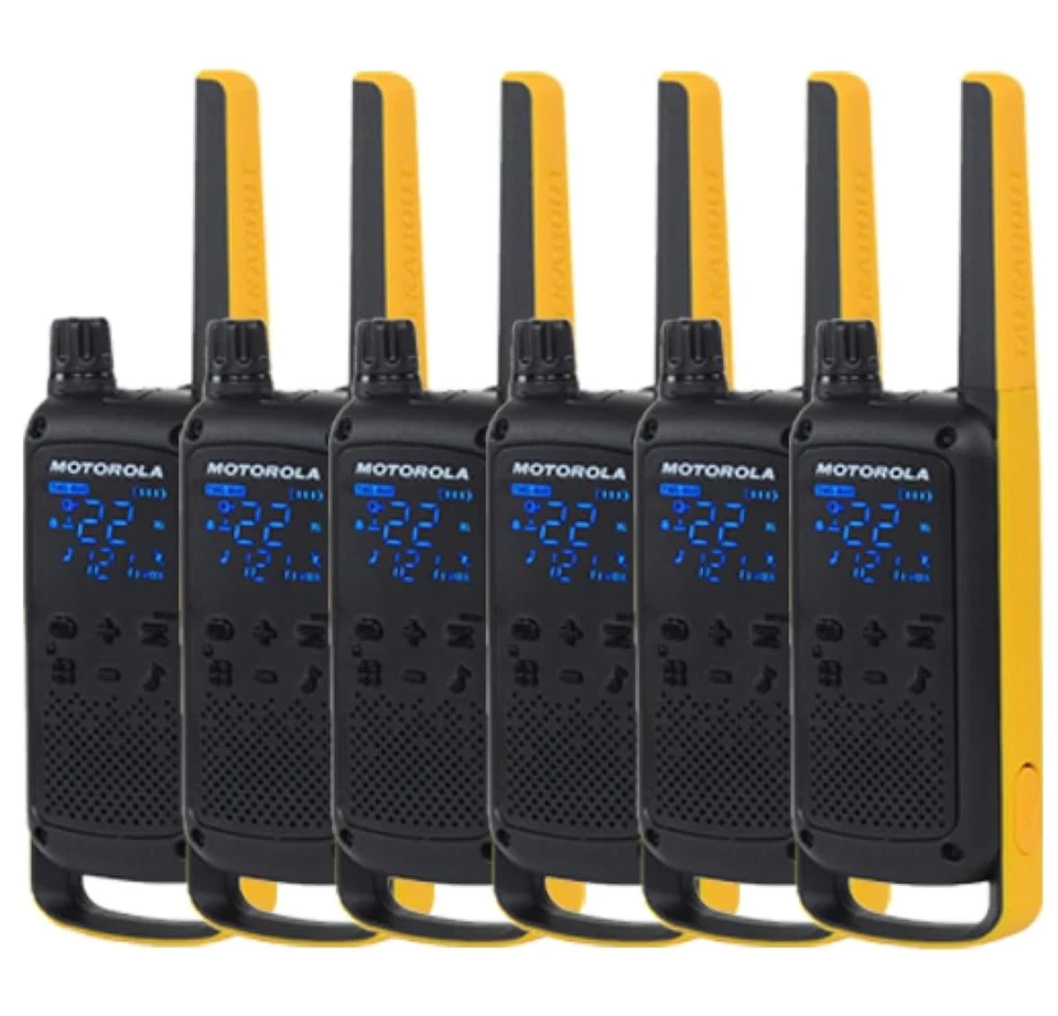 Motorola T470 Zwei Wege Radio 6er Pack Walkie Talkies 22 Kanäle lizenzfrei