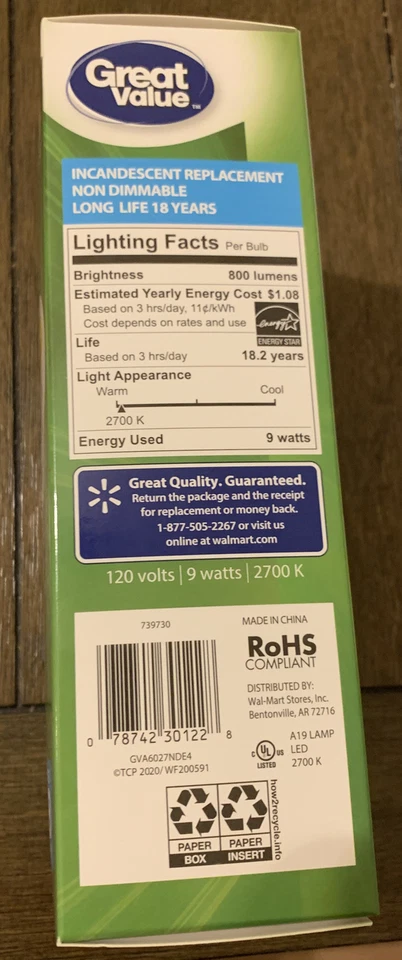 4 LED Bulbs 60W Equivalent Non-Dimmable - Soft White.20,000 Hour Life. - Image 3 of 4