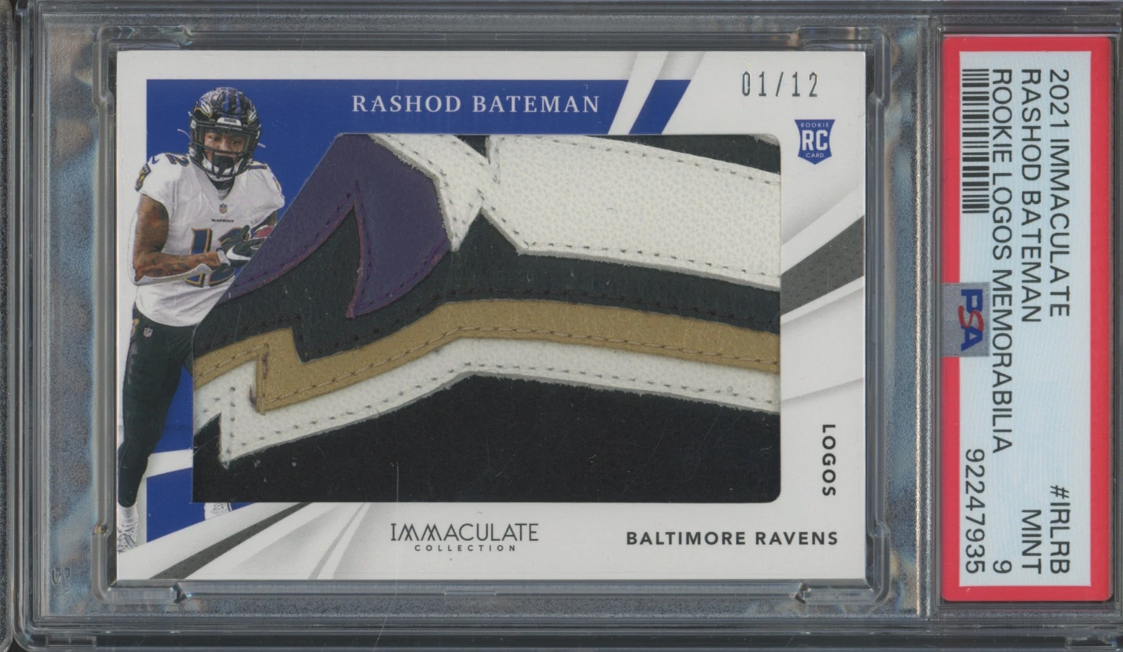 Rashod Bateman Panini Immaculate Collection Rookie Logos Memorabilia #IRLRB Base