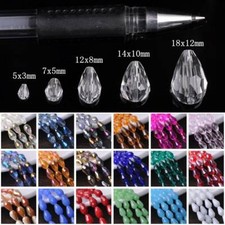 5x3mm 7x5mm 12x8mm 15x10mm 18x12mm Facettiert Kristall Glas Lose Tropfen Perlen