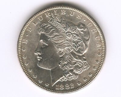 1882-S $1 Morgan Silver Dollar Choice BU Sharp Details Mirror-Like
