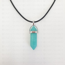 Natural Quartz Chakra Crystal Healing Point Cut Gemstone Pendant Reiki Necklace