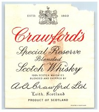 1950s-70s Crawfords Reserve Blended Scotch Wh...