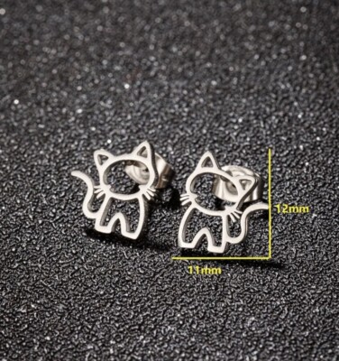Super Cute Silver Cat/kitten Earrings - Gift-Birthday-Stocking Filler