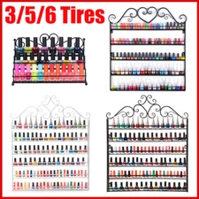 3-6Tier Nail Polish Display Metal Rack Wall Mounted Organizer Storage Shelf USA