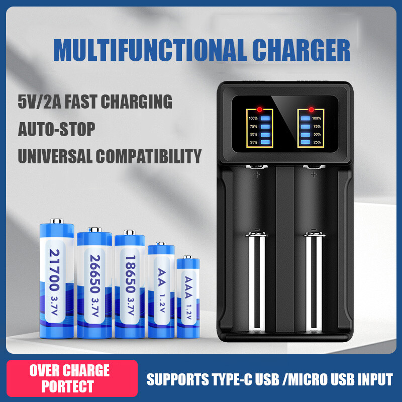New Universal smart battery charger for Li-ion/Ni-MH/Ni-Cd 18500/16340  1.2~3.7V | eBay