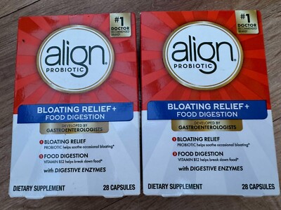 2X Align Probiotic Bloating Relief+Food Digestion 28 Caps 08/25+ New Fast Ship