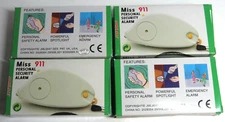 Lot of 4 MISS 911 Personal Attack Panic Security Alarm 120db.+Flashlight