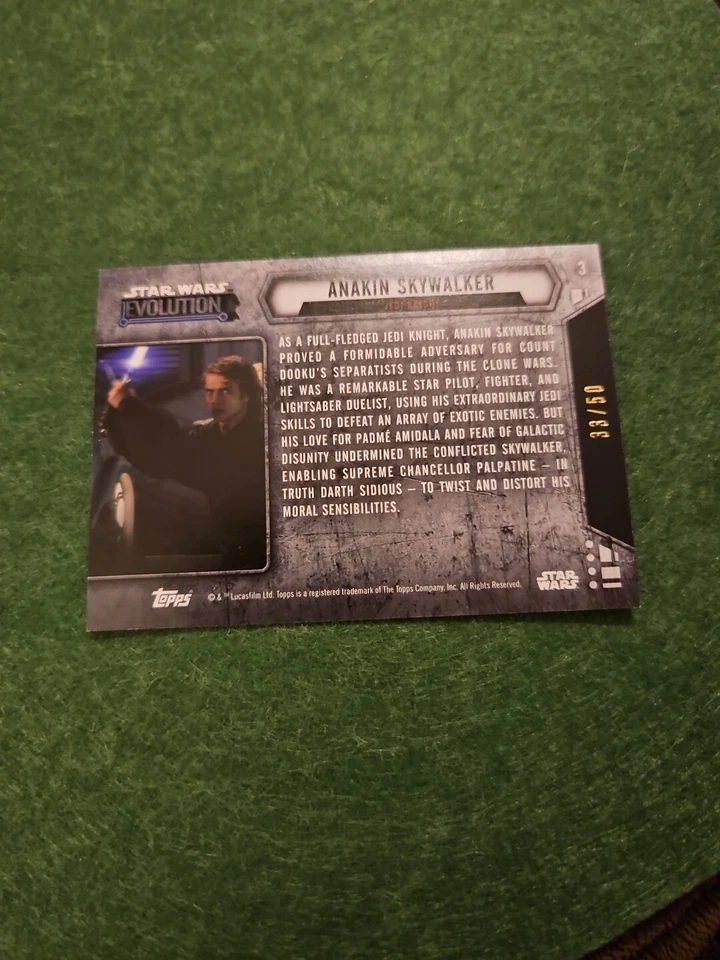 2016 Topps Star Wars Evolution Gold Anakin Skywalker #3. Serial /50. - Image 2 of 3