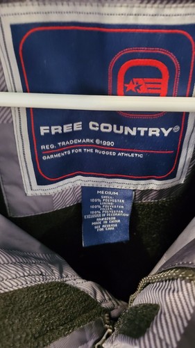 Free Country Men's Soft Shell Jacket Gray/Black Plaid Size Medium - Picture 3 of 3