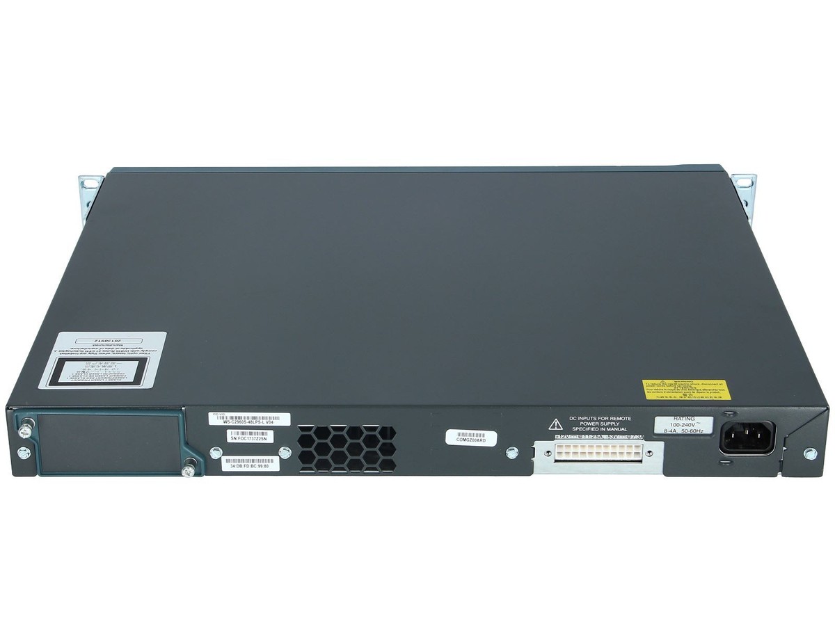 Switch Cisco Catalyst 2960-S WS-C2960S-48LPD-L 48 Porte PoE+ Gigabit (Ricondizionato)