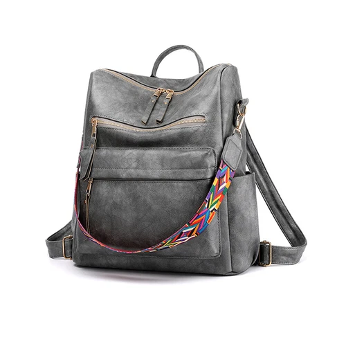 Fashion Womens PU Leather Backpack Purse Large Travel Convertible Shoulder Bag - Picture 14 of 16