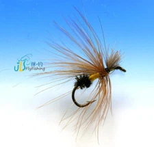 12 Flies Brown Winged Olive Dry Fly Mustad Fly Fishing Hooks D570