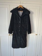 Long Tall Sally S 18 Black  Long Overcoat Faux Astrakhan Very Dramatic/steampunk