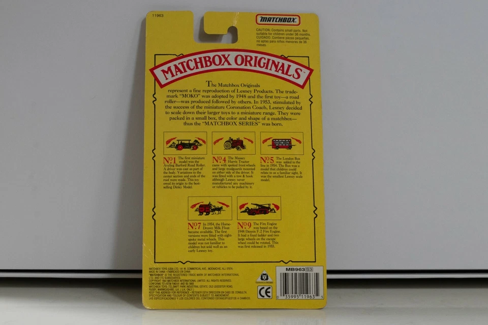 MATCHBOX ORIGINALS СЕРИЯ I, трактор Massey Harris No 4 1992 ОТДЫХ - Изображение 2 из 2