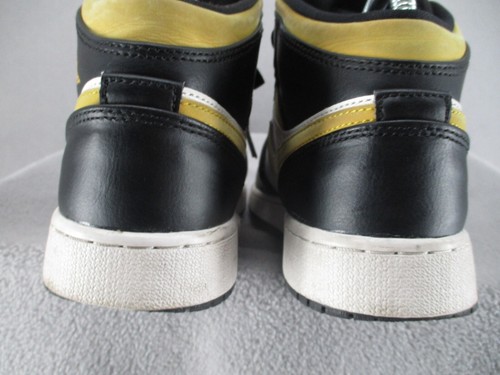 Jordan 1 Shoes Kids 5Y Black Gold White Mid Camo GS Grade School Logo Sneakers - Picture 7 of 17