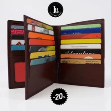 Men's Genuine Leather Bifold Wallet Hipster Credit Card ID Holder RFID Blocking