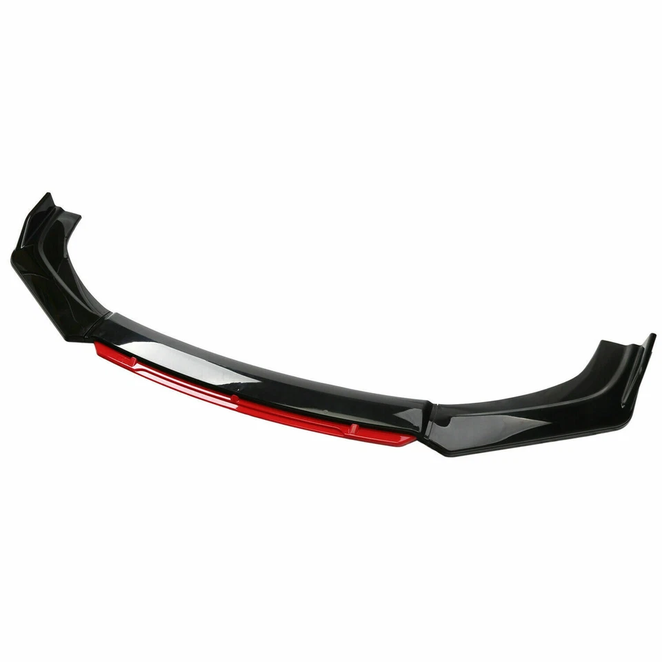 For Honda Civic Sedan Coupe Glossy Black Front Bumper Lip Splitter Chin Spoiler - Image 2 of 4