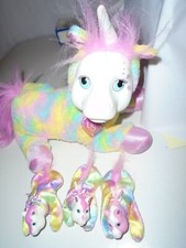 Unicorn Surprise multi color Plush with 3 unicorn Babies inside Stuffed Animal