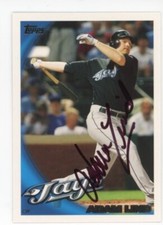 SIGNED BASEBALL CARD AUTO TOPPS 2010 ADAM LIND #177 TORONTO BLUE JAYS