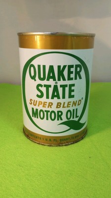 Vintage - QUAKER STATE SUPER BLEND Motor Oil Full 10-30 Quart.   SWEET!!
