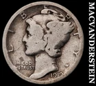1919 Silver Mercury Dime - Scarce  Better Date  No Reserve  #G7954